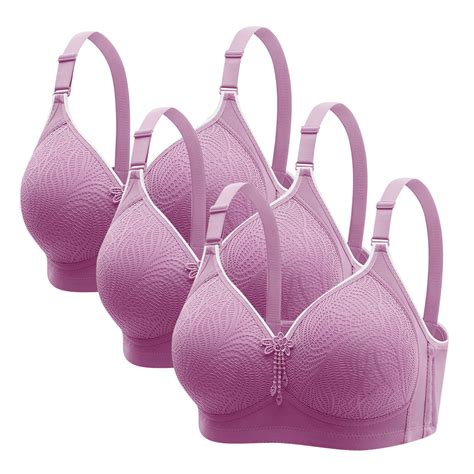 Dreluolixuan 38ddd Bras for Women 3PC Plus Size Lace Wireless Bras Full ...