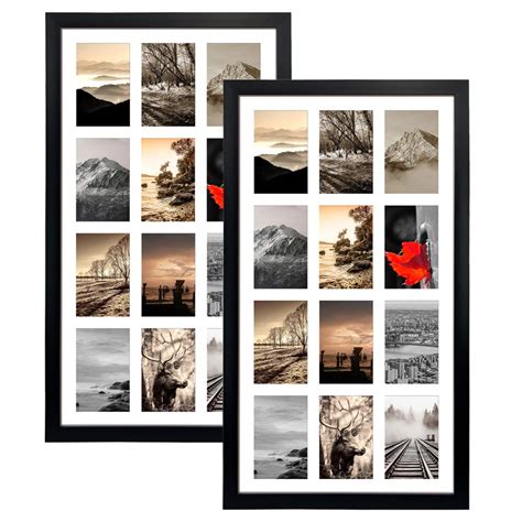 SPEPLA 12 Opening 4x6 Black Collage Picture Frames Set of 2, Multiple ...