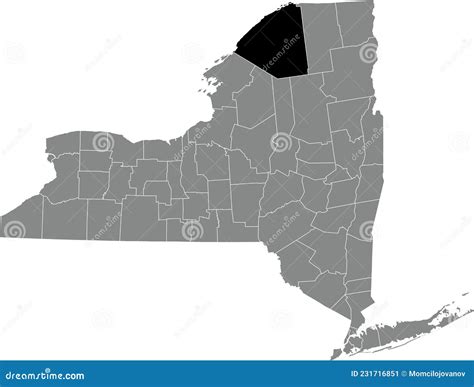 Location Map of the St. Lawrence County of New York, USA Stock Vector ...