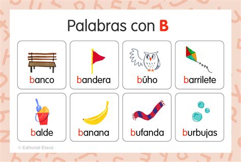 +100 Palabras con B (con imágenes) - Lenguaje.com