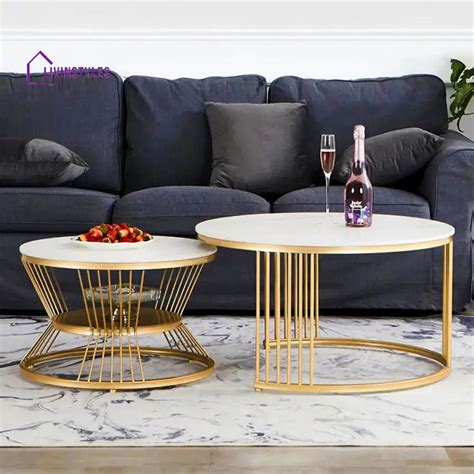 Classic Complementing Golden Coffee Table (Set of 2) – LivIn Styles