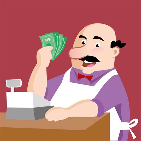 Shopkeeper Cartoon Vector 的图像结果