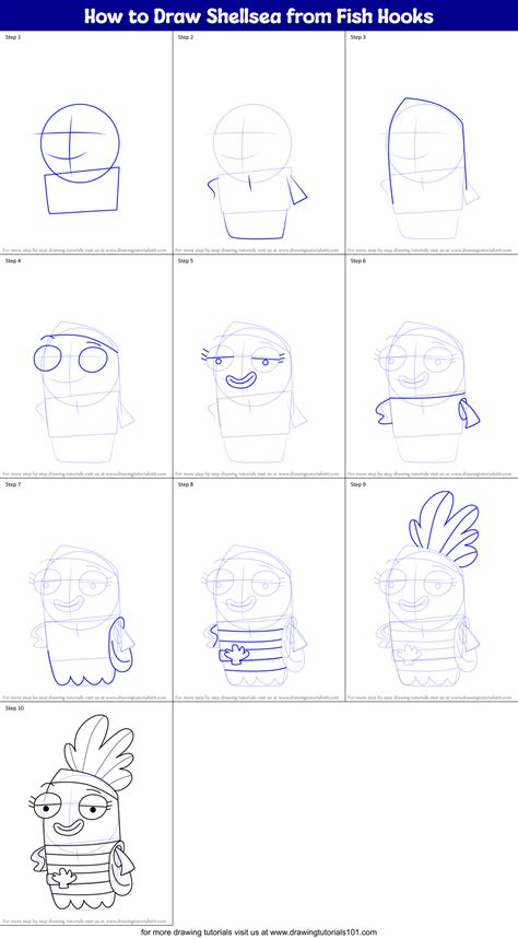 How to Draw Shellsea from Fish Hooks (Fish Hooks) Step by Step ...