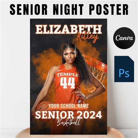 Senior Night Gift, Senior Night Poster Basketball, Basketball Banner ...