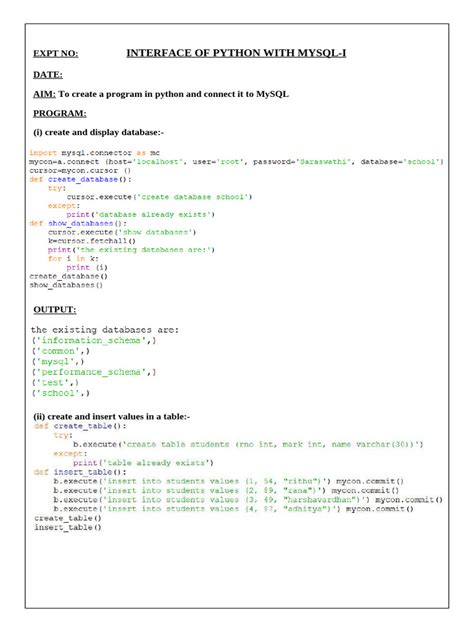 Image result for Flowchart for Python MySQL Interface