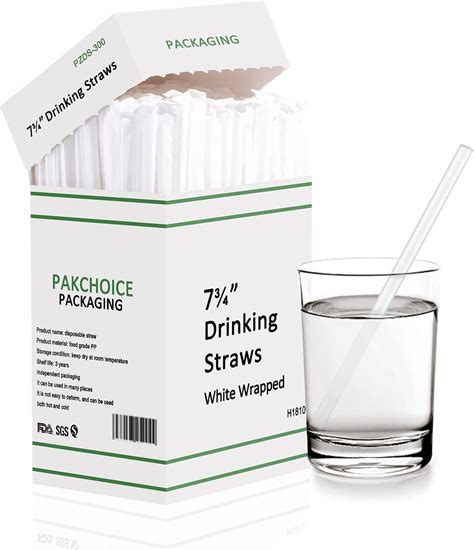 Amazon.com: Clear Plastic Straws Individually Wrapped 300 Pack - 7.8 ...