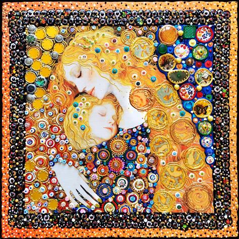 Mom and daughter, mother and baby - Gustav Klimt inspired love painting ...