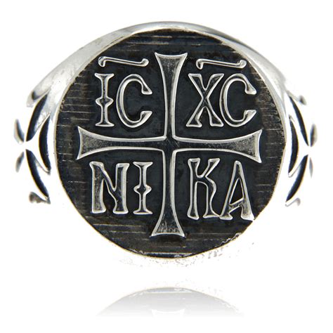 Ghiul argint 925 cu monograma IC XC NI KA aceasta bijuterie sacra aduce ...