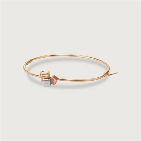 14KT Yellow-White-Rose Gold Bangle
