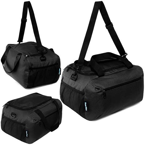 18" Wholesale Black Duffel Bags | 2 Compartments & 2 Mesh Side Pockets