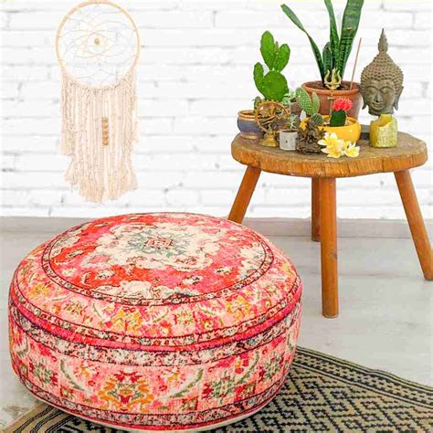 Floor Pillow Cover - Square Orange - Mandala Life ART