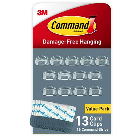 Command Round Cord Clips, Damage Free Hanging Cable Clips, No Tools ...
