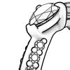 Knife Edge Pavé Engagement Ring Clustered Diamond Head