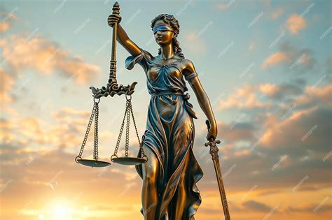 Premium Photo | Statue of justice with scales against a dramatic sky at ...