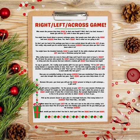 Free Printable Christmas Left Right Games | Fanny Printable