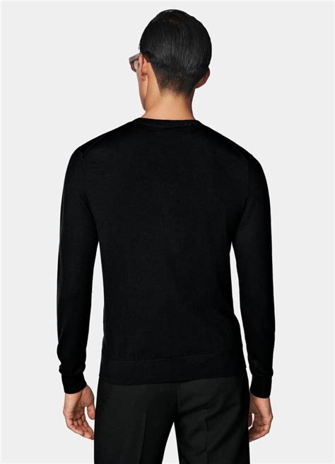 Black V-Neck Cardigan | Silk Wool Cashmere | SUITSUPPLY France