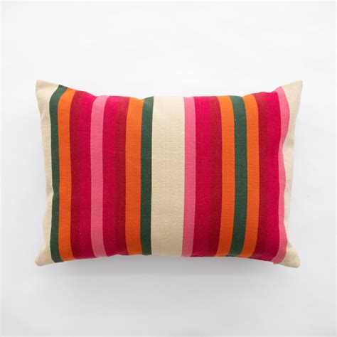 Olive + Rosa Cotton Stripe Bolster Pillow - 14" x 20"