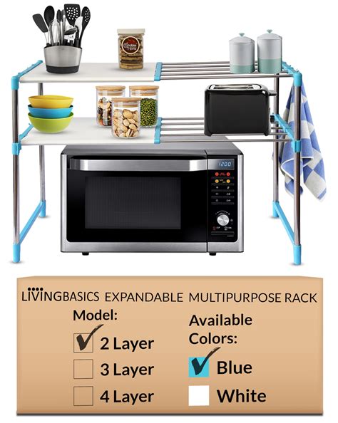 LIVINGBASICS 2 Layer Stainless Steel Multipurpose Expandable/Adjustable ...