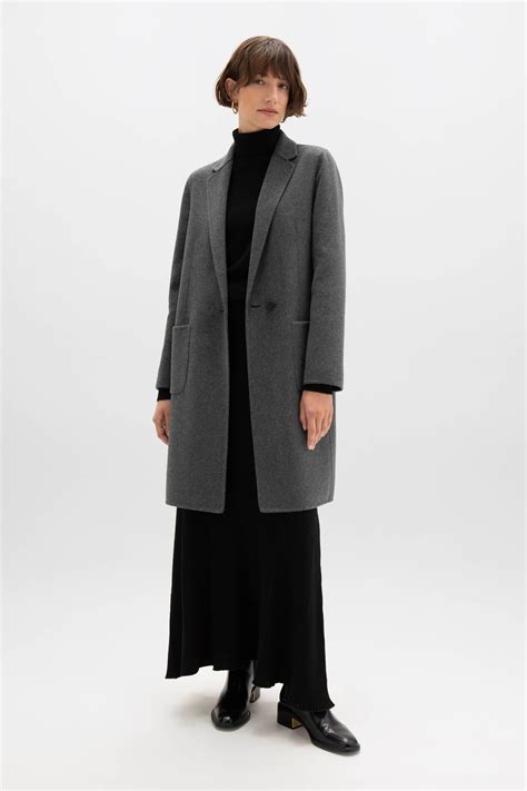 Women's Classic Mid Grey Cashmere Coat | Women's Tailoring | Johnstons ...