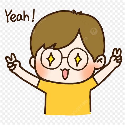 Wearing Glasses White Transparent, Hand Drawn Boy Wearing Glasses ...