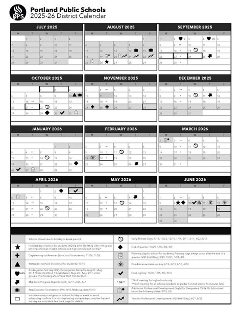 Portland Public Schools Calendar 2025-2026 | Academic Dates