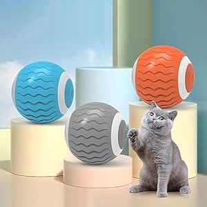 UJEAVETTE® Interactive Cat Toy Ball 2 Modes Scratching Rechargeable ...