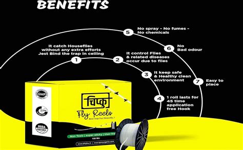 Chipku House Fly Trap, Sticky Ribbon, Sticky Trap for houseflies roll ...