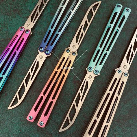 Baliplus Tsunami Clone Anodized Custom Color Butterfly Knife Titanium ...