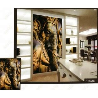 3d shiny eka danta golden ganesha wall mural