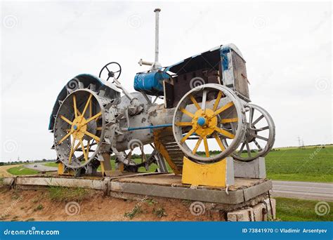 Monument to labor glory - "Universal" tractor in Siversk