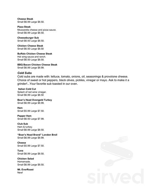 Pizza King menu in Laurel, Delaware, USA