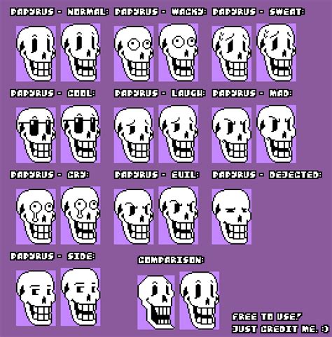 (UNDERTALE) Papyrus Dialogue Sheet by Garzillathehedgehog on DeviantArt