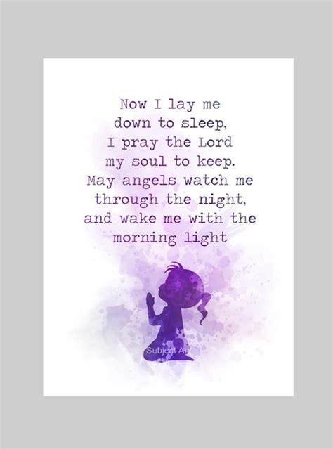 Now I Lay Me Down to Sleep ART PRINT Quote, Bedtime Prayer Children ...