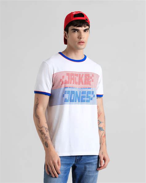 URBAN RACERS by JACK&JONES WHITE STRIPED T-SHIRT