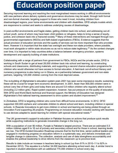 Image result for Position Paper Essay Example