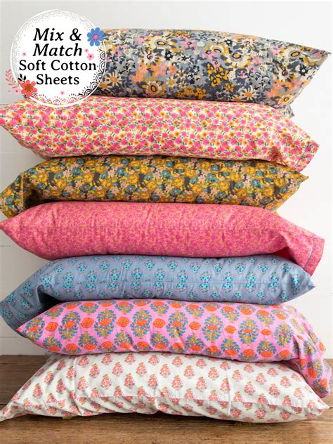 Mixed Print Soft Cotton Pillow Case - Grey Floral - Standard | Idee per ...