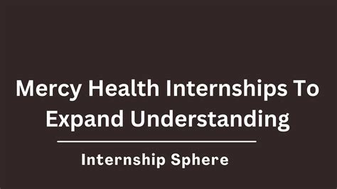 Mercy Health Internships 2026 Healthcare Company - Internship Sphere