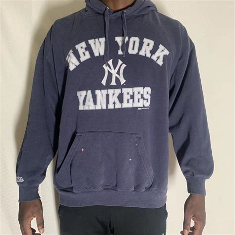 Stitches Men's Navy Hoodie | Depop