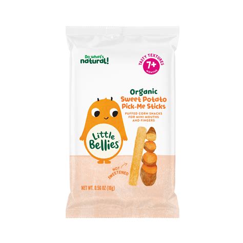 Little Bellies Organic Sweet Potato Pick-Me Sticks, Baby & Toddler Puff ...