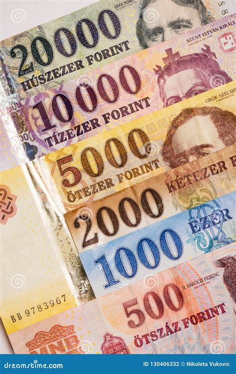 Hungarian forint banknotes stock photo. Image of concept - 130406332