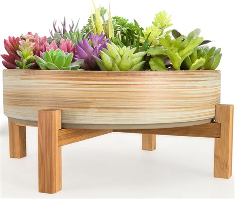 ARTKETTY Succulent Plant Pots - 29 CM Ceramic Bonsai Pot with Drainage ...