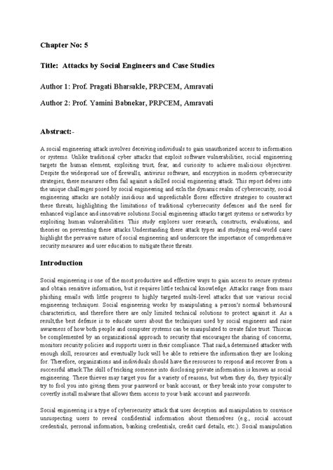 Case Studies on Social Engineering Attacks and Their Implications - Studocu