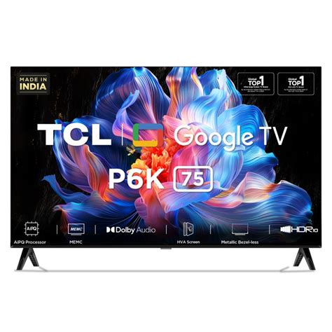 Buy TCL 190 cm (75 inch) 4K UHD Google TV, 75P6K, Black at Reliance Digital