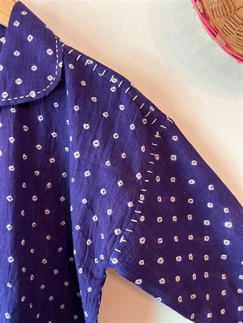 Bandhani Dots Purple Drop Shoulder Boxy Fit Shirt – YESHA SANT