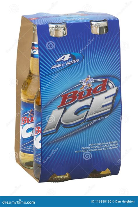 BUDWEISER BUD ICE BEER FOUR BOTTLE PACK Editorial Image - Image of ...