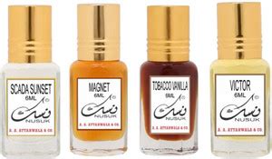 NUSUK Scada Sunset,Magnet,Tabacco Vanilla & Victor AQD Floral Attar ...