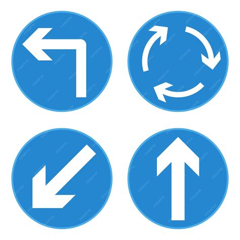 Blue arrows road signs | Premium Vector