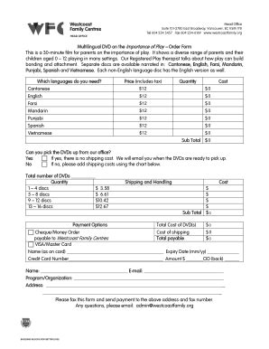 Fillable Online westcoastfamily Multilingual DVD on the Importance of ...