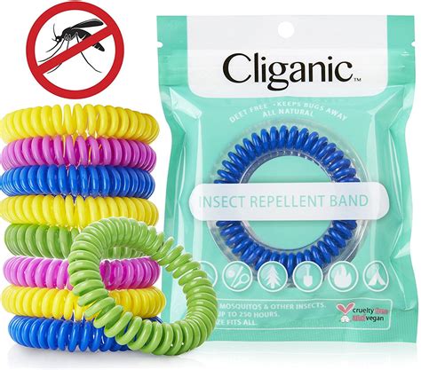Cliganic 10 Pack Mosquito Repellent Bracelets, DEET-Free Bands ...