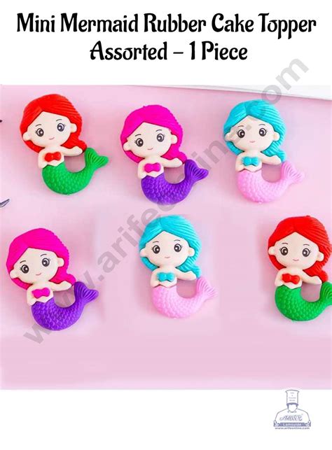 CAKE DECOR™ 1 Piece Mini Mermaid Rubber Cake Topper - Assorted (SBT-R ...